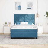  Postelja s pilotskim vzmetenjem in blazino ter LED svetlobo temno modra 160x200 cm žamet, (22050322) | Shoptok.si