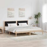  Krevetni okvir s tapiciranim uzglavljem Crna 200 x 200 cm | shoptok.hr