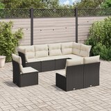 vidaXL 8-dijelni set vrtnih sofa od poliratana s jastucima crni | shoptok.hr