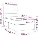  Krevet box spring s madracem LED krem 90x200 cm od tkanine | shoptok.hr