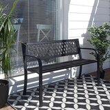 ProGarden Roma metalna vrtna klupa za dve osebe 119 × 50 × 75 cm – črna | Shoptok.si
