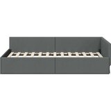 vidaXL Kotna postelja Temno siva 80 x 200 cm Tkanina in oblikovan les | Shoptok.si