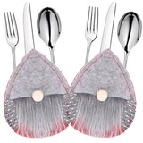 springos Žepek za jedilni pribor 2 kosa. Božični etui, božični okras sivi vilini., (21637936) | Shoptok.si