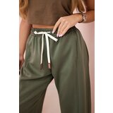 Kesi Włoski Butter trousers tied at the waist khaki | Shoptok.si
