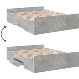  Okvir kreveta s ladicama siva boja betona 135x190 cm drveni | shoptok.hr