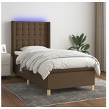  Krevet box spring s madracem LED tamnosmeđi 100x200 cm tkanina | shoptok.hr