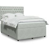 vidaXL Box spring postelja z vzmetnico svetlo siva 140x200 cm žamet Cene