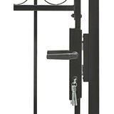  Vrata za ogradu ASSEN s lučnim vrhom čelik 102x175 cm crna | shoptok.hr