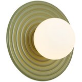 QAZQA Retro stenska svetilka zelena z opalno okroglo 20 cm IP44 - Lila Cene