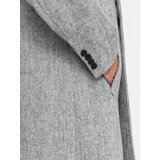 Ombre Elegant double-breasted men's herringbone coat - grey Cijene