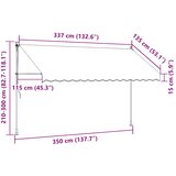 Tenda na ručno uvlačenje s LED svjetlima 350 cm antracit | shoptok.hr