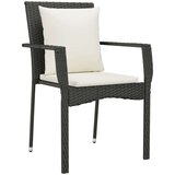  5-dijelni vrtni blagovaonski set s jastucima od poliratana crni | shoptok.hr