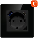  Pametna WiFi stenska vtičnica 16A 2xUSB TUYA črna Alexa Google Assistant Cene