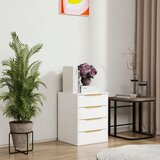 MID.YOU Nočna omarica Malira M, bela, barva hrasta | Shoptok.si