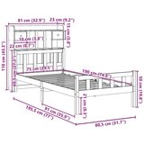  Knjižna postelja brez vzmetnice vošč. rjava 75x190 cm borovina, (21653599) | Shoptok.si