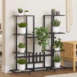  Stalak za cvijeće s kotačima 94,5x24,5x91,5 cm crni željezni | shoptok.hr