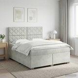  Boxspring krevet s madracem Svjetlosiva 180 x 200 cm Baršun 180 x 200 x 140.5 cm | Shoptok.si