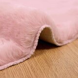  Faux Rabbit Fur Rug Ružičasta Ø 160 cm Poliester | shoptok.hr