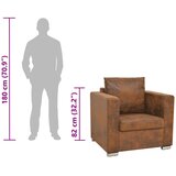  Fotelja smeđa 82x73x82 cm umjetna koža od brušene kože | shoptok.hr