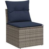  Vrtna garnitura - 6-dijelni set vrtnih sofa od poliratana s jastucima sivi - Siva 1 | shoptok.hr