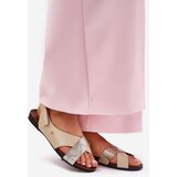Zazoo Leather Velcro Sandals Beige-Gold 40141 | Shoptok.si