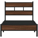 Okvir kreveta bez madraca smeđa boja hrasta 75x190 cm drveni | shoptok.hr