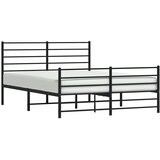  Metalni okvir kreveta uzglavlje i podnožje crni 150x200 cm | shoptok.hr