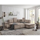 CARRYHOME KOTNA SEDEŽNA GARNITURA, mikrovelur krem barve | Shoptok.si