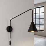 Nice Lamps Črna stenska svetilka z vtikačem Zylo – | Shoptok.si