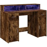  Radni stol s LED svjetlima boja hrasta 120x55x91 cm drveni | Shoptok.si