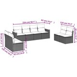  8-dijelni set vrtnih sofa od poliratana s jastucima crni | shoptok.hr