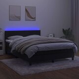  box spring s madracem LED crni 140x190 cm baršun | shoptok.hr