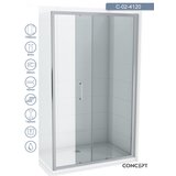 Copen tuš paravan C-02-4120 atlas srebrni ram 120x195cm providno staklo