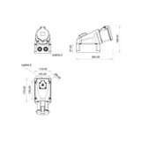 Madras doo Beograd UTIČNICA ZIDNA UKO-UTO BEMIS IP44 63A 3P+E 380V SA UTIČNICOM BC1-4504-2537 | ePonuda.com
