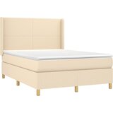  Krevet box spring s madracem LED krem 140x190 cm od tkanine | shoptok.hr