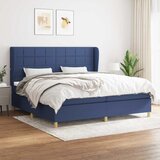  Krevet s oprugama i madracem plavi 200 x 200 cm od tkanine | shoptok.hr