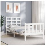 vidaXL Okvir za krevet s uzglavljem crni 100x200 cm od masivnog drva | shoptok.hr