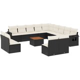  14-dijelni set vrtnih sofa s jastucima poliratan crni | shoptok.hr
