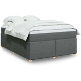 vidaXL Box spring postelja z vzmetnico temno siva 160x200 cm blago | Shoptok.si