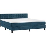  box spring s madracem LED tamnoplavi 180x200 cm baršun | shoptok.hr