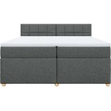 vidaXL Box spring postelja z vzmetnico temno siva 200x200 cm blago | Shoptok.si
