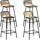 The Living Store Barski stoli 4 kosi trden predelan les - Barski Stol, (21837053) | Shoptok.si