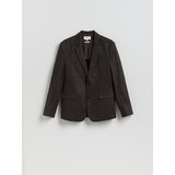 Reserved Laneni slim fit sako - tamnosmeđe | shoptok.hr