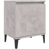  Noćni ormarić s metalnim nogama siva boja betona 40x30x50 cm | shoptok.hr