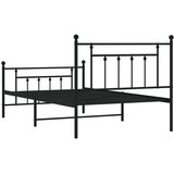  Metalni okvir kreveta uzglavlje i podnožje crni 107x203 cm | Eponuda.ba
