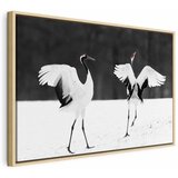  Slika - Dancing Cranes (1 Part) Wide 90x60 U prirodnom drvenom okviru | shoptok.hr