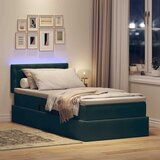  LED krevet za pohranu s madracem Tamnozelena 90 x 190 cm Baršun | shoptok.hr