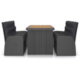 Poli vidXL 9-dijelni vrtni blagovaonski set od poliratana s jastucima crni | shoptok.hr