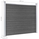  Ograjni panel WPC 180x146 cm črn | Shoptok.si