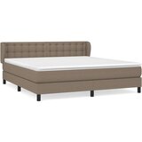  Box spring postelja z vzmetnico taupe 160x200 cm blago, (20894333) | Shoptok.si